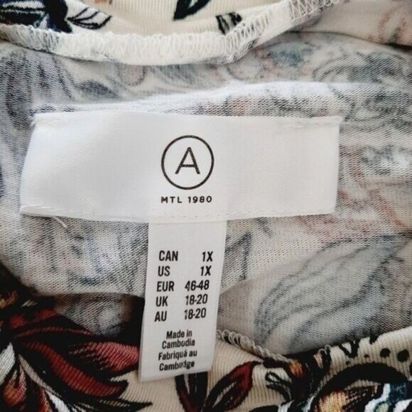 A MTL 1980 Floral Mock Neck Pullover Soft Top Size 1X - Picture 8 of 8